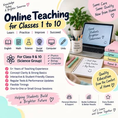 Online Tutor for Class 1–10 | 5+ Years Teaching Experience