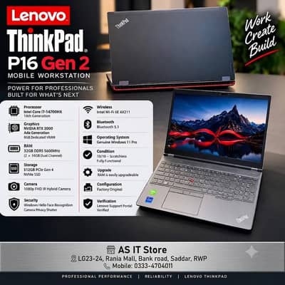 ​Lenovo ThinkPad P16 Gen 2 | Core i7 14th Gen | RTX 2000 Ada 8GB