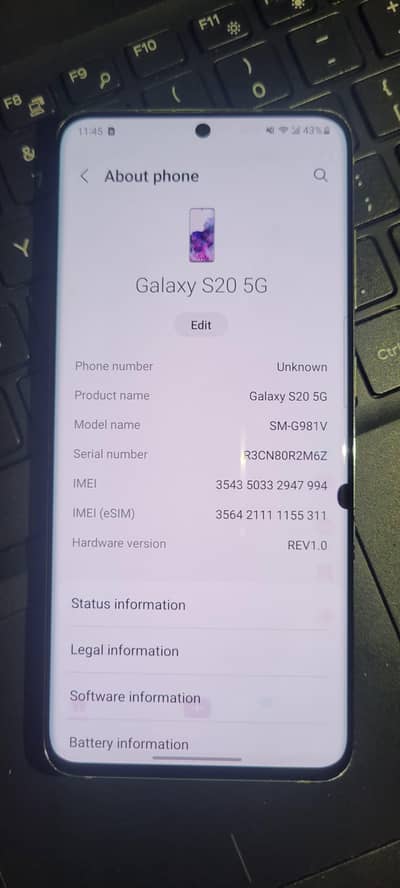 Samsung Mobile S20