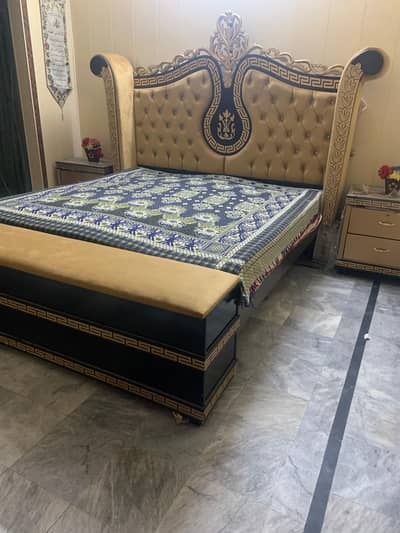 Double king size bed argent sale