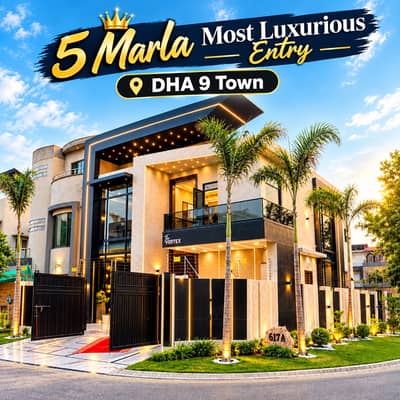 5 Marla Corner Most Luxury Design House + 7 Kv Solar installed Available For Sale At Top Location DHA 9 Town - Must Be See