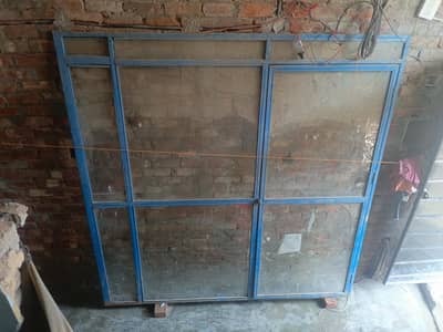 large iron frame glass door / partition
