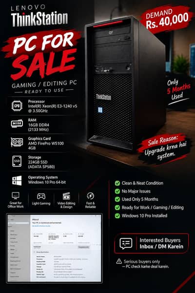 PC FOR GAMING-EDITING-DESIGNING FOR SALE