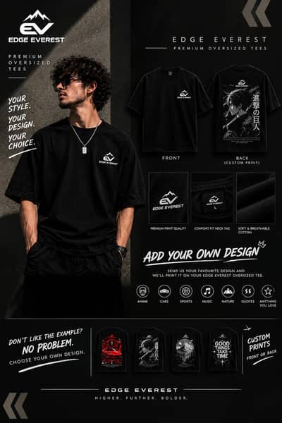 Premium Oversized Men and Female T-Shirts | Edge Everest | Streetwear