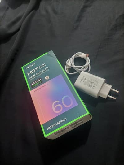 infinix hot 60i in 10 month warranty lush condition 6+6