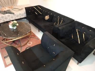 7 Seater Sofa Set : All Black for sale.
