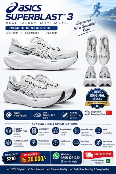 ASICS SUPERBLAST 3 EU 43 UK 9 |  Premium Running Shoes