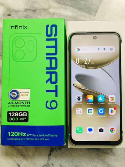 Infinix Smart 9,8,128Gb,Full Box, Condition 10/9,Full Genuine 100%