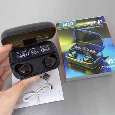 M10 TWS Earbuds - Premium Sound & Power Bank Feature - Brand New