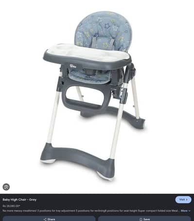 Tinnies Grey and white high chair