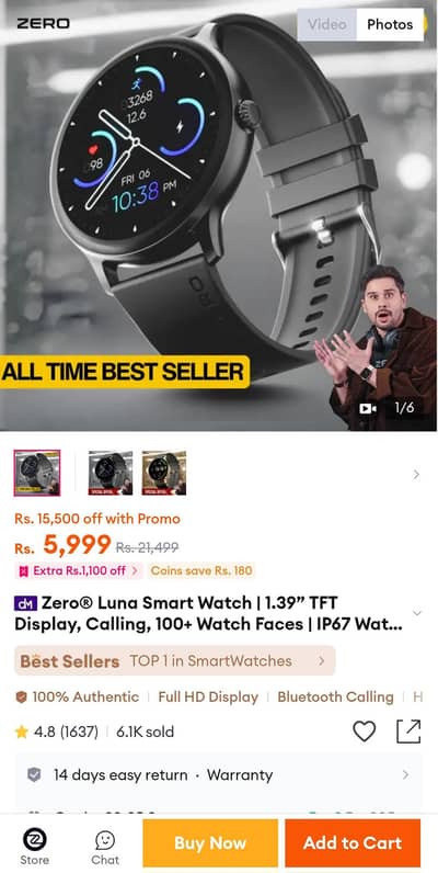 Zero luna smart watch