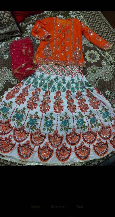 Beautiful Orange & White Embroidered Lehenga