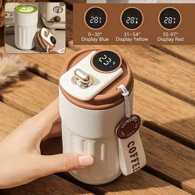 450ML Smart Display Bottle, Stainless Steel Coffee Mug,