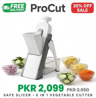 ProCut Safe Slicer - 5 in 1 Vegetable Cutter - No Hand Injury
