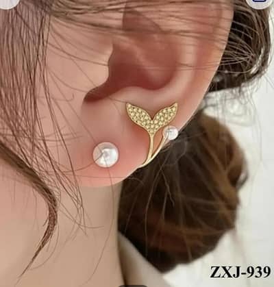 Beautiful Korean Fish Tail Earrings Gold plated