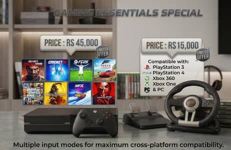 Xbox One 1 TB Jailbreak price 45k+steering wheel 15k