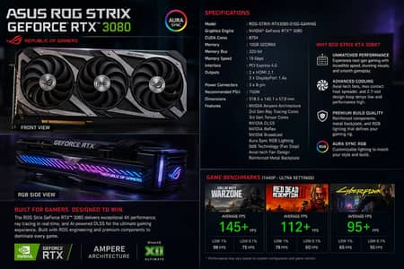 Asus Rog Stix Rtx 3080 10Gb