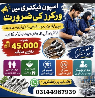 spoon packing job available Urgent hiring male female