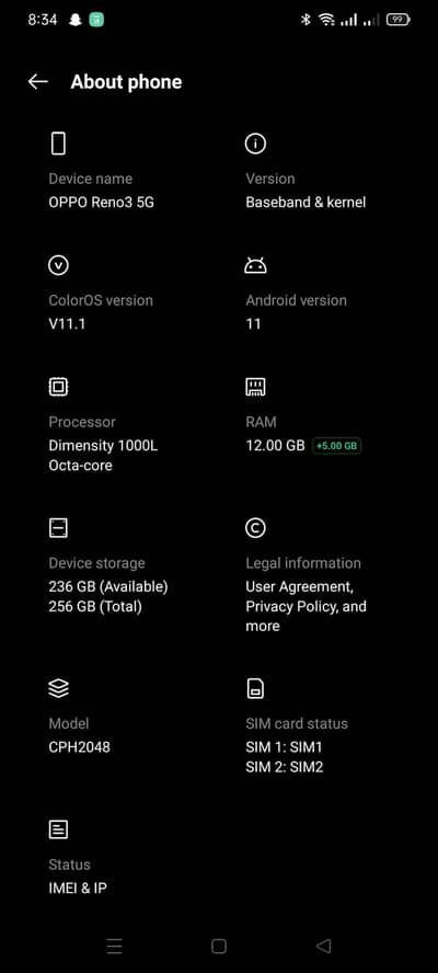 OPPO Reno3 5g