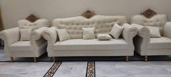 Sofa Set 7 seater solid wood structure new condition never used