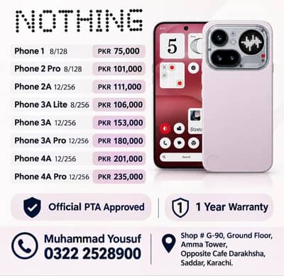 Nothing Phone 1, Phone 2 Pro, Phone 3A Pro, Phone 4A Pro, Phone 3A Lit