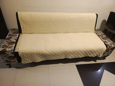 Sofa cum bed with recliner (new condition)