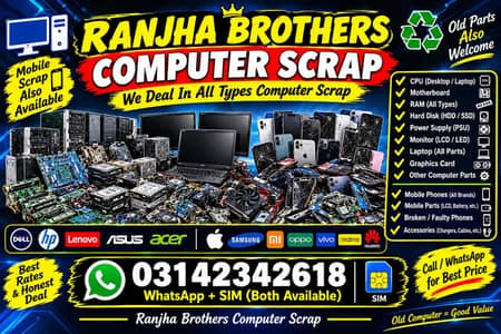 we deal in all types computer laptop and LCD screen mobile