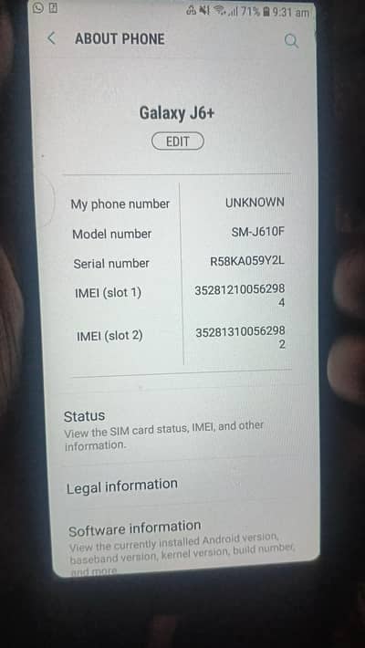 Samsung Mobile J6 Plus(NO EXCHANGE)