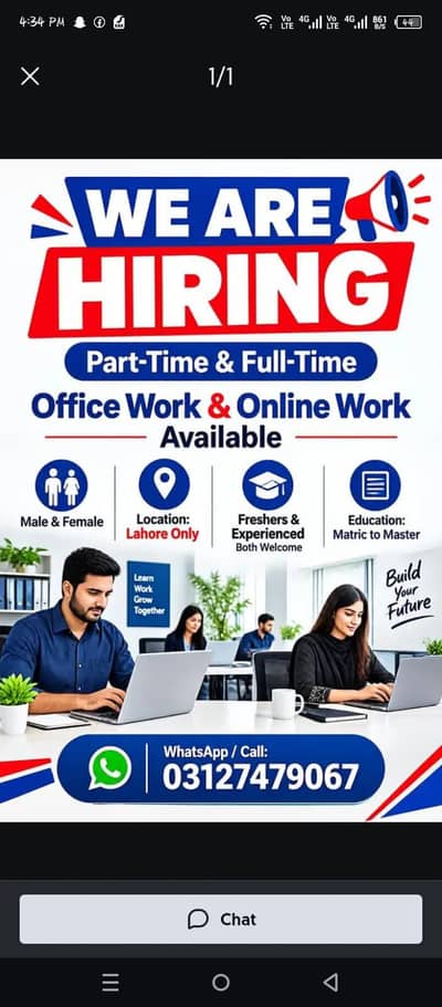 WE ARE HIRING MALE AND FEMALE STAFF FOR OFFICE WORK