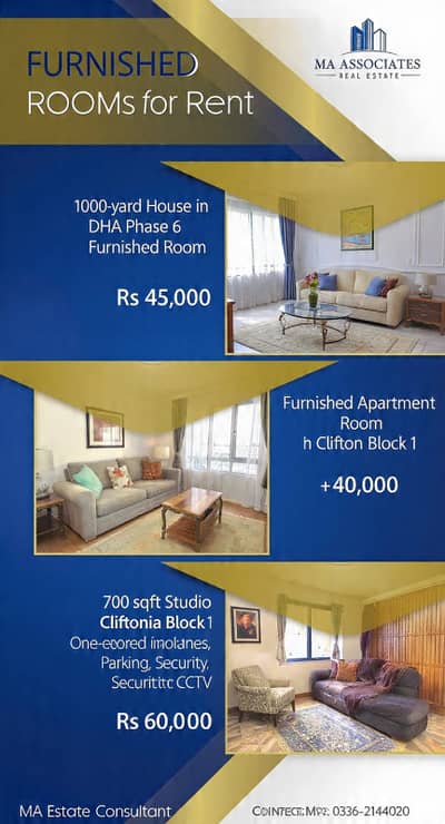 Furnished Room available starting from 40k