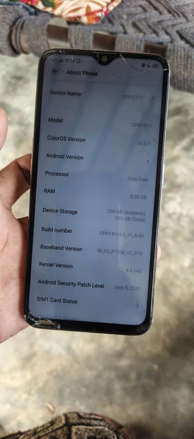 OPPO F11 8 256 all ok 1sim working
