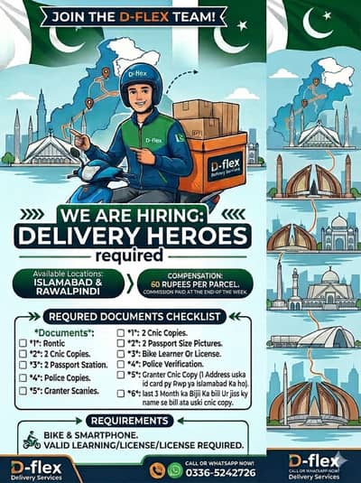 Delivery Riders Required HRSI