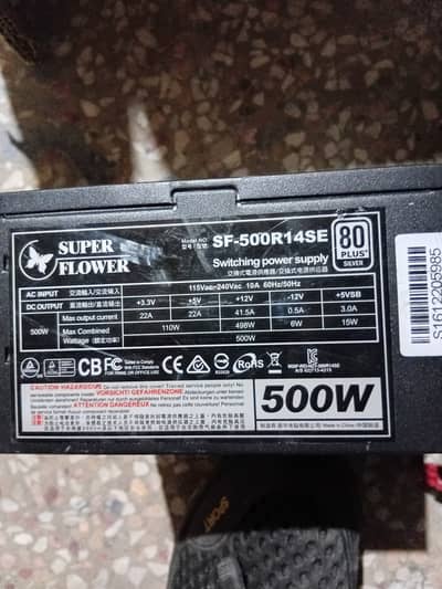 500 Watt 80 Plus Branded Power Supply with 2 GPU Cables, Zalman, Antec