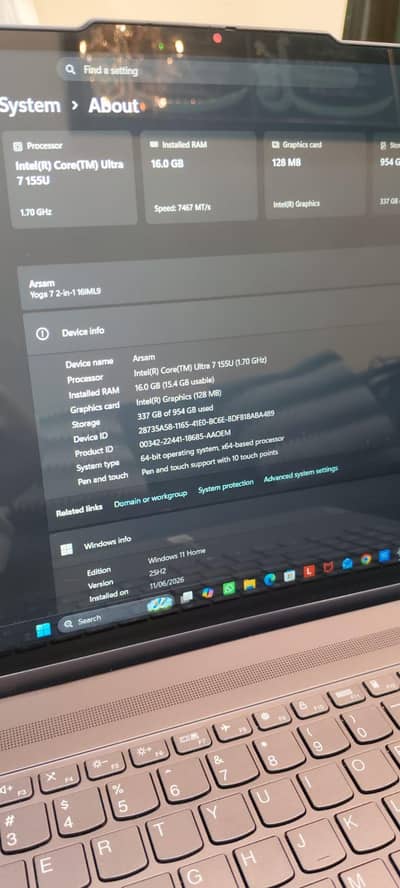 lenovo yoga touch and type