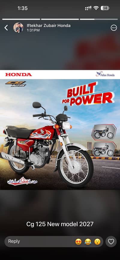 New HONDA CG 125 Model 2027