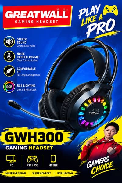 Gaming headset headphone with high quality mic  USB port
