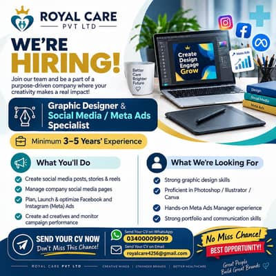 Graphics Designer & Social Media / Meta Ads Specialist - 3-5 year
