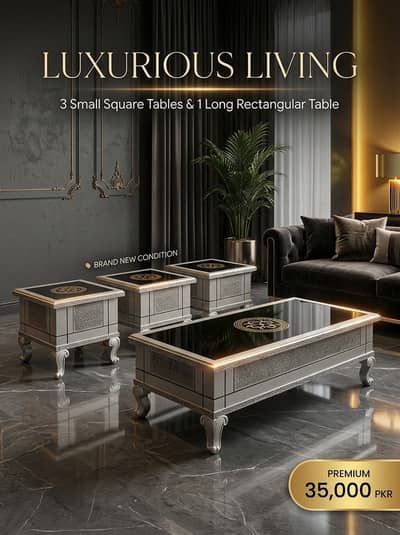 Luxury 4-Piece Coffee Table Set – Brand New