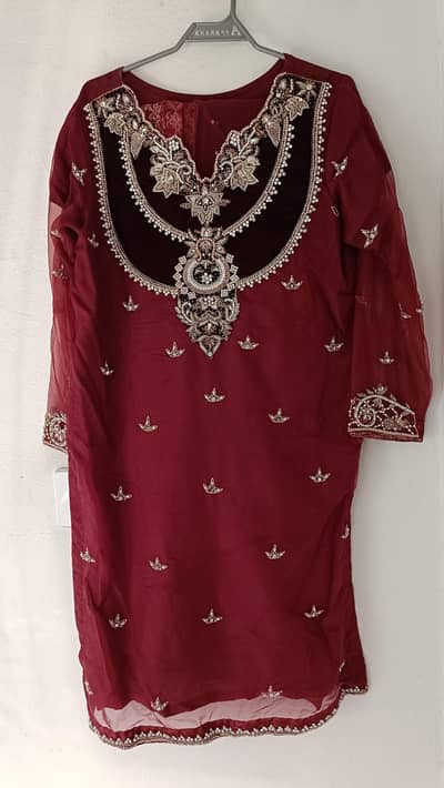 3 pc hand embroidery and adda work party wear dress
