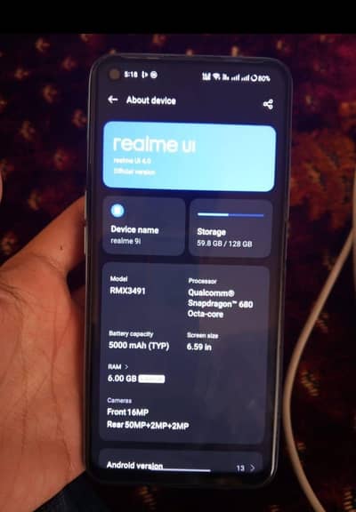 Realme 9i with full Box