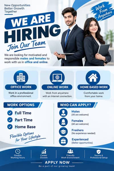 Apply now for online office work
