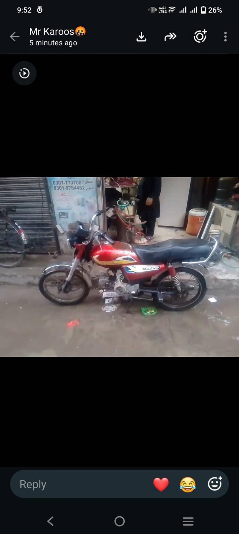 روڈ پرنس بائک ہے بالکل اوکے ہے کسی قسم کا کوئی مسئلہ نہیں انجن بھی 1