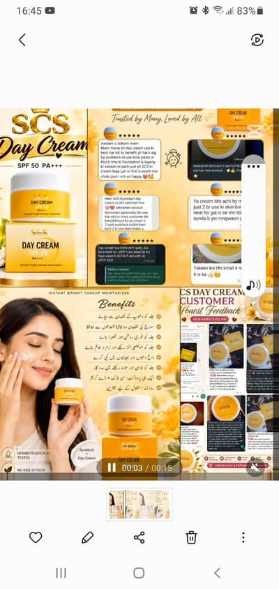 SCS Day Cream SPF 50 PA+++ Original - Sunblock + Toneup - Sillanwali