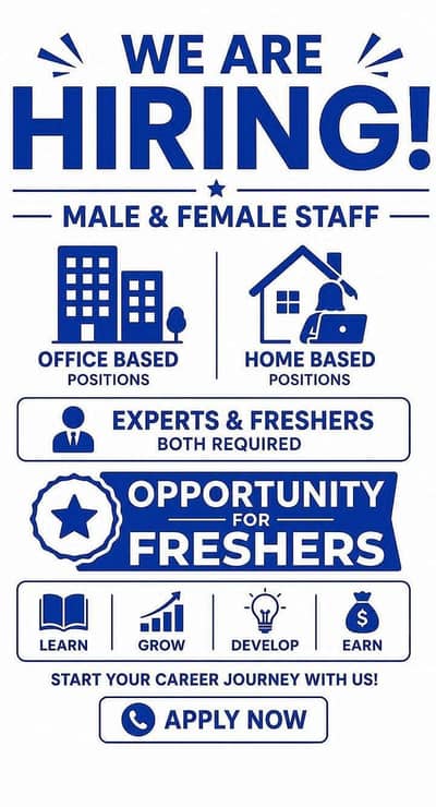 Staff required online office based full time part time