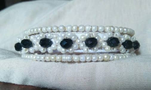 black and white beads bangals for sale