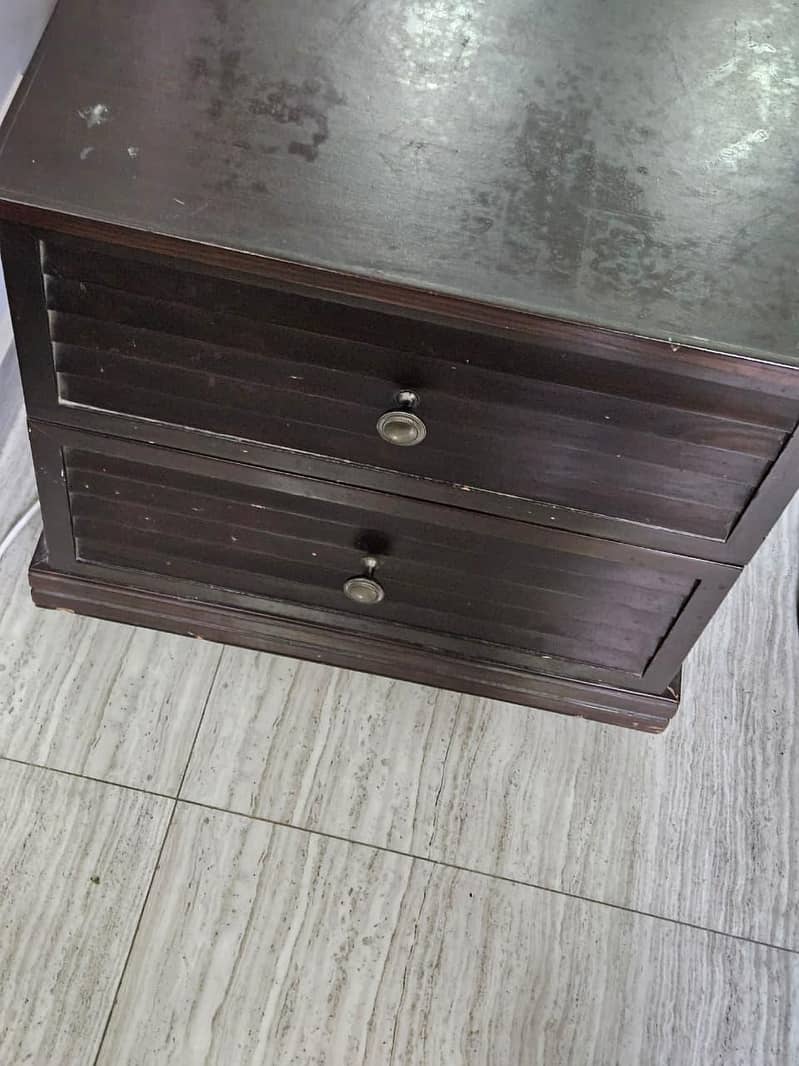 Bed + Side tables Solid Wood 3