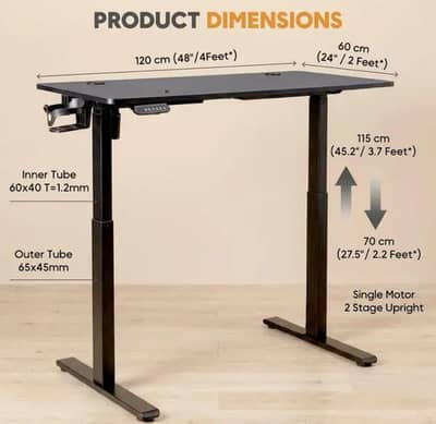 Electric height adjustable desk, standing desk, motorized desk