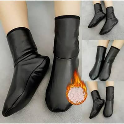 Premium Waterproof Thermal Leather Socks - Warm Fur Inside (Unisex)