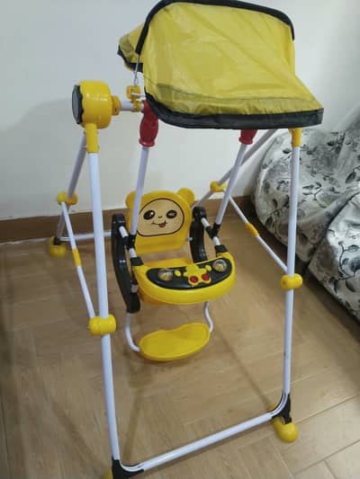Baby Garden Swing Set with Canopy & Activity Tray - Good Condition