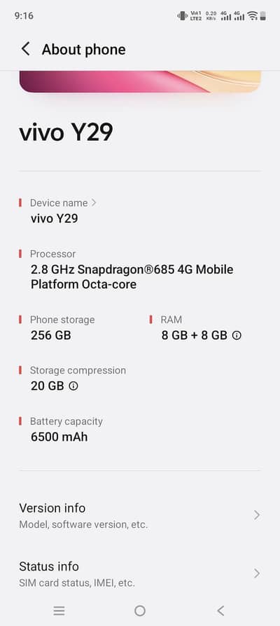 Vivo Y29
